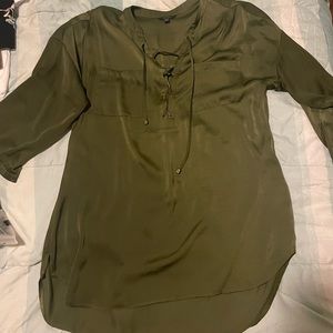 Guess army green blouse top